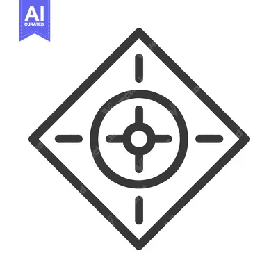 Aset premium populer: A geometric graphic of a target contained within a diamond shape