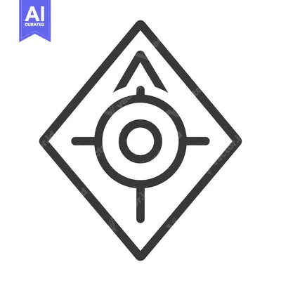 Premium design asset: A centered target icon encased inside of a diamond shape