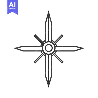 Aset premium populer: A symmetrical vector graphic showing a star shaped design