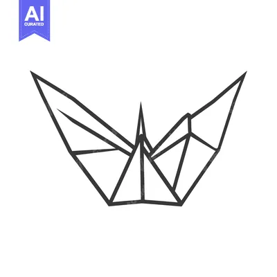 Premium design asset: A simplistic depiction of a paper origami crane in art