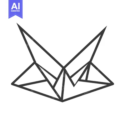 Popular premium asset: Simple geometric illustration featuring a symmetrical fox shape design