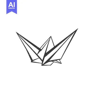 Geometric illustration of a three dimensional abstract shape with edge