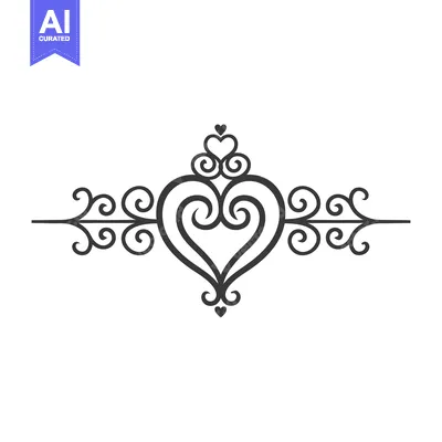 Aset premium populer: Ornamental Design Featuring a Heart with Swirls