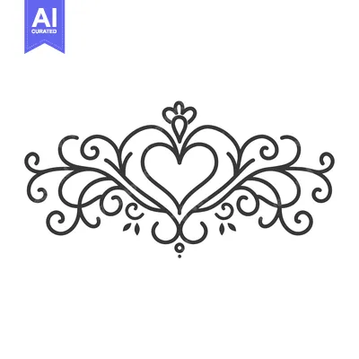 Premium design asset: Ornamental Design Featuring a Heart with Swirls