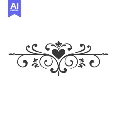 Aset premium populer: Ornamental Design with a Heart at the Center