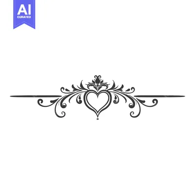 Aset desain premium: Ornamental Design with a Heart in the Center