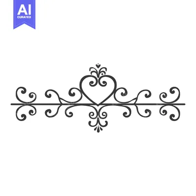 Aset desain premium: Ornamental Design with a Heart in the Center