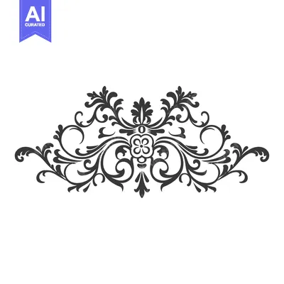 Premium design asset: Ornamental Floral Design with a Central Flower