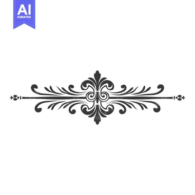 Premium design asset: Ornamental Floral Design with Swirls and Leaves