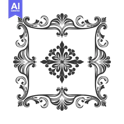 Ornamental Frame with a Floral Centerpiece