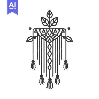 Aset premium populer: Ornamental Hanging Dreamcatcher with Leaves and Tassels
