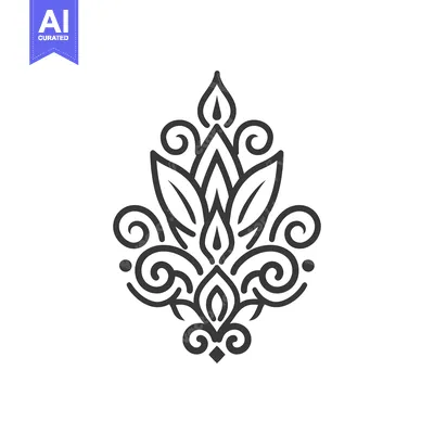 Popular premium asset: A symmetrical stylized floral emblem design with detailed lines