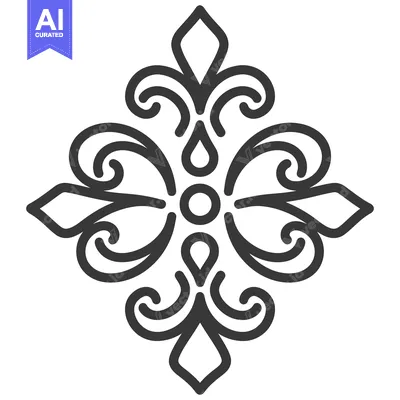 Popular premium asset: A symmetrical black decorative pattern with elegant scroll designs