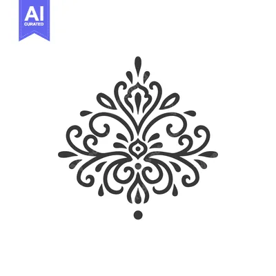 A symmetrical design featuring a complex array of floral patterns