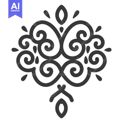 Popular premium asset: A decorative symmetrical floral design against a white background