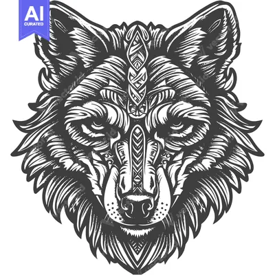 Popular premium asset: Ornamental Wolf Head with Intricate Tribal Design