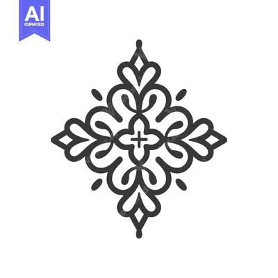 Aset premium populer: Symmetrical ornate design featuring a flower like central decorative e