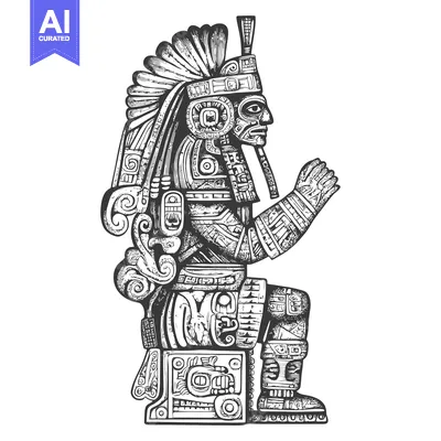 Popular premium asset: Ornate Aztec Sculpture of a Seated Figure in Traditional Attire