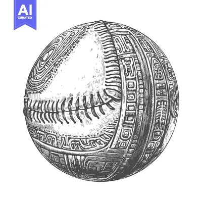 Aset premium populer: Ornate Baseball with Intricate Geometric Patterns