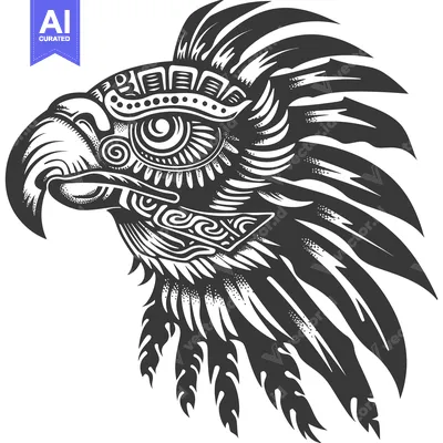 Popular premium asset: Ornate Black and White Eagle Head with Detailed Feathers and Patterns