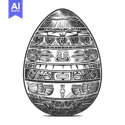 Popular premium asset: Ornate Black and White Egg with Geometric Patterns