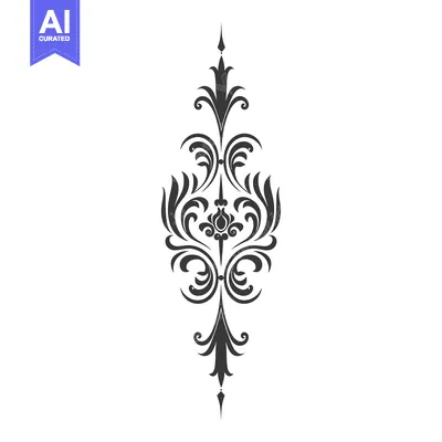 Aset premium populer: Ornate Black and White Floral Design