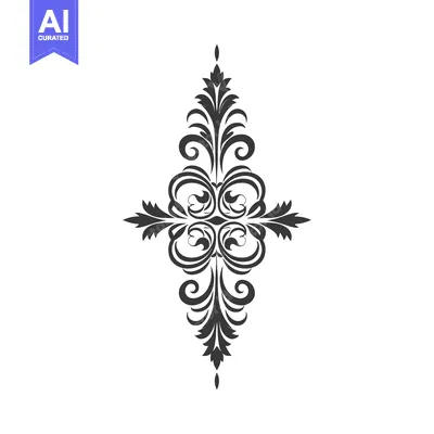Aset desain premium: Ornate Black and White Floral Design