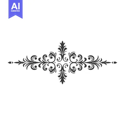 Aset premium populer: Ornate Black and White Floral Design