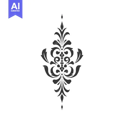 Aset premium populer: Ornate Black and White Floral Design Element