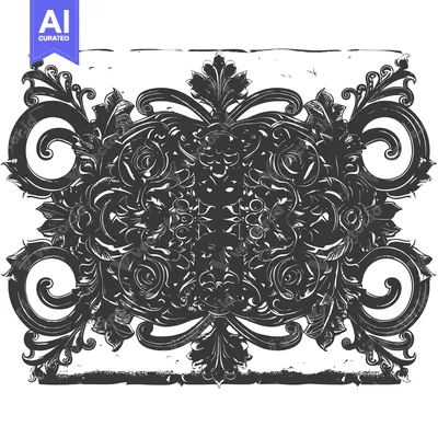 Popular premium asset: Ornate Black and White Floral Design with Swirls