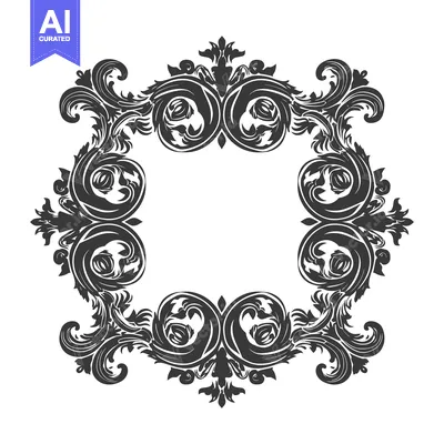 Aset premium populer: Ornate Black and White Floral Frame