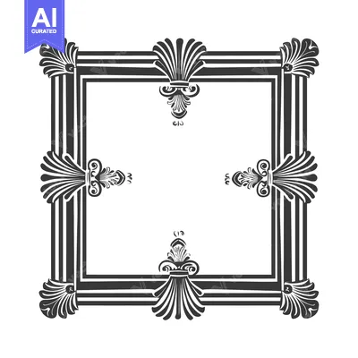 Popular premium asset: Ornate Black and White Frame with Floral Motifs