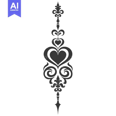 Popular premium asset: Ornate Black and White Heart Design with Swirls