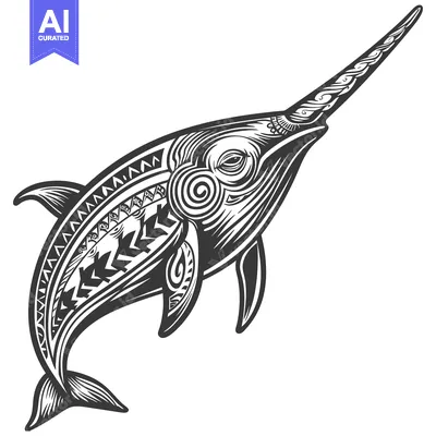 Popular premium asset: Ornate Black and White Swordfish with Tribal Design