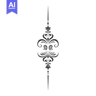 Aset premium populer: Ornate Black and White Vertical Floral Design