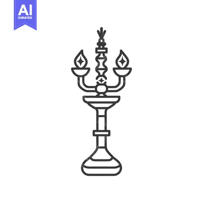 Aset premium populer: Ornate Candle Holder with Three Flames