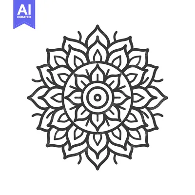 Popular premium asset: Ornate Circular Design with Flower-Like Petals and a Central Eye