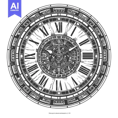 Popular premium asset: Ornate Clock Face with Mayan-Inspired Design