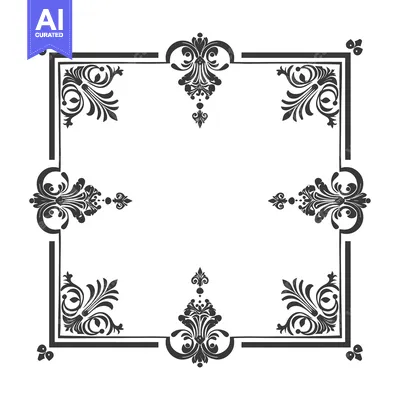 Aset desain premium: Ornate Decorative Frame with Floral Motifs