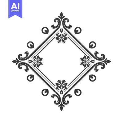 Aset premium populer: Ornate Decorative Frame with Swirls and Floral Motifs