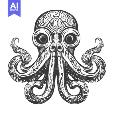 Ornate Detailed Octopus with Large Eyes