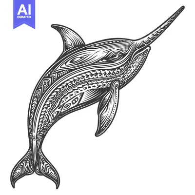 Popular premium asset: Ornate Dolphin with Detailed Pattern Design
