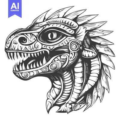Aset premium populer: Ornate Dragon Head with Open Mouth and Intricate Details
