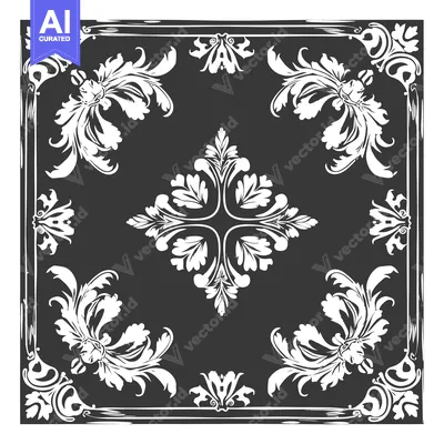 Popular premium asset: Ornate Floral Design with a Black Background