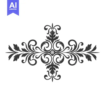 Aset premium populer: Ornate Floral Design with Swirls and Leaves