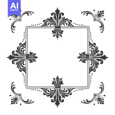 Aset premium populer: Ornate Floral Frame with a Blank Center