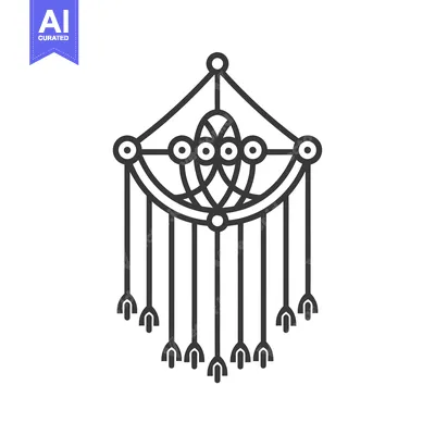 Aset premium populer: Ornate Geometric Design with Hanging Elements