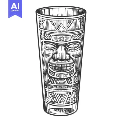 Popular premium asset: Ornate Glass with Carved Tiki Face and Geometric Patterns