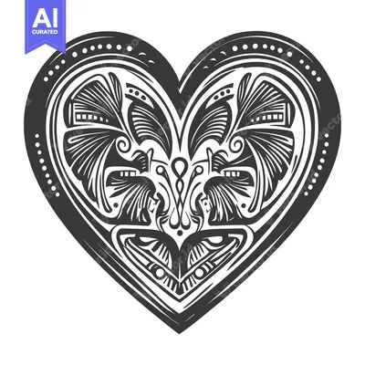 Aset premium populer: Ornate Heart with Intricate Floral and Geometric Patterns