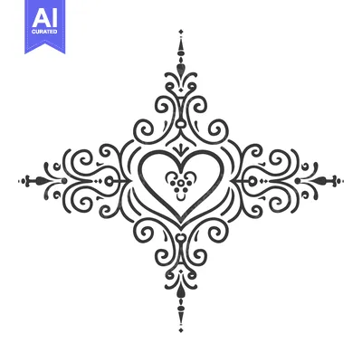 Ornate Heart with Swirls and Flourishes